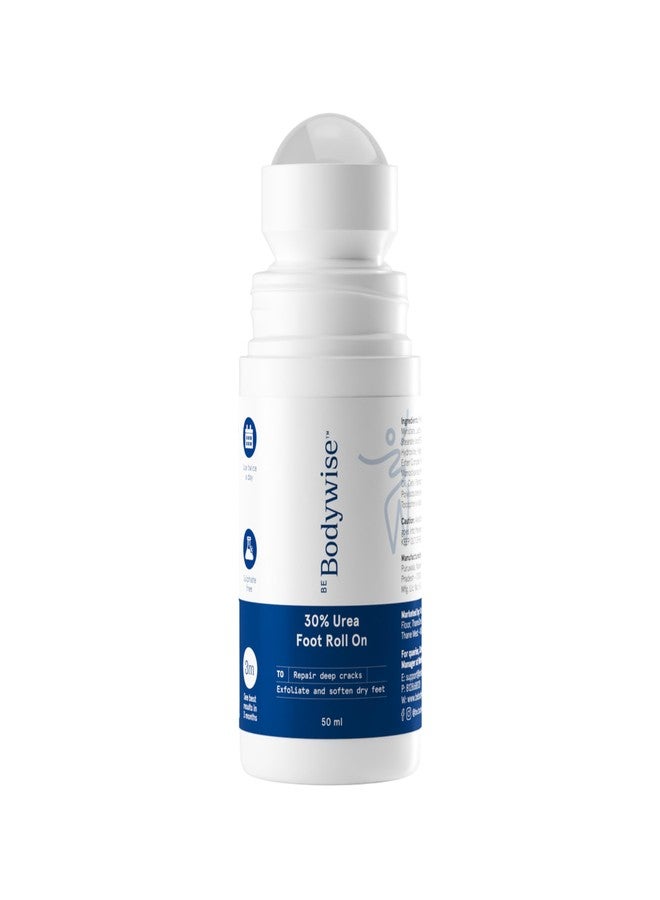 Be Bodywise 30% Urea Foot Cream Roll On 50ml | For Dry & Cracked Heels | With 5% Lactic Acid, Olive Oil & Vitamin E | Helps Repair and Moisturise Cracked Heels - Image 1