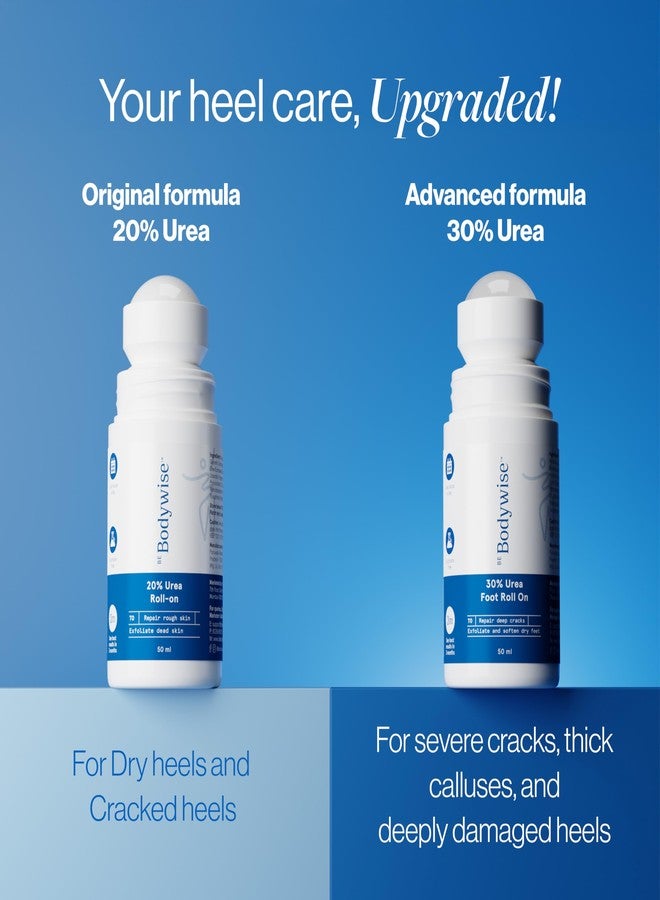 Be Bodywise 30% Urea Foot Cream Roll On 50ml | For Dry & Cracked Heels | With 5% Lactic Acid, Olive Oil & Vitamin E | Helps Repair and Moisturise Cracked Heels - Image 2