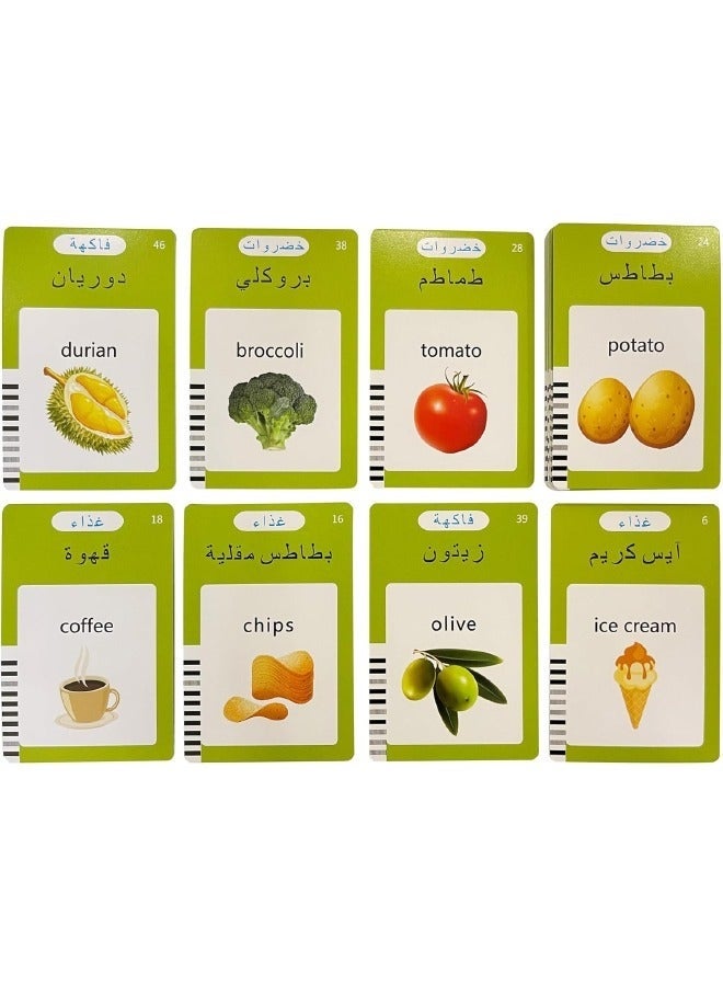 Arabic & English Talking Flash Cards for Toddlers, Bilingual Flash Cards Learning Montessori Toys with 224 Sight Words, Speech Therapy Toys, Children's Sensory Preschool Learning Educational Gifts - Image 2