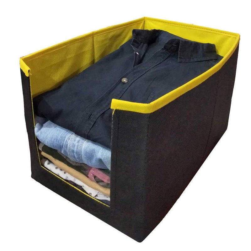 UNICRAFTS Shirt Stacker Wardrobe Organizer Clothing Cover Non Woven Pack of 2 Yellow - Image 3
