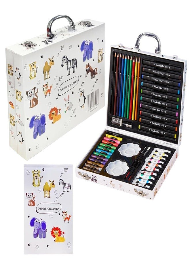 KARP 49Pcs Children Deluxe Art Drawing Set Art and Craft Mini Suitcase, Drawing and Painting Set Best for Birthday Gift for Boys Girls Children - Image 1