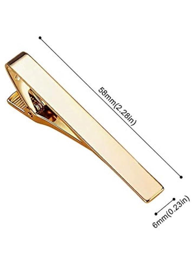 GELESE Tie Clips for Men, 3 Pack Classic Tie Clip Silver Gold Black Necktie Tie Bar Pinch Clips Suitable for Wedding Anniversary Business - Image 2