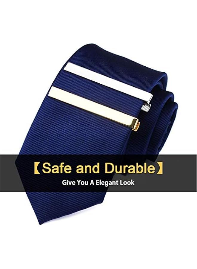 GELESE Tie Clips for Men, 3 Pack Classic Tie Clip Silver Gold Black Necktie Tie Bar Pinch Clips Suitable for Wedding Anniversary Business - Image 3