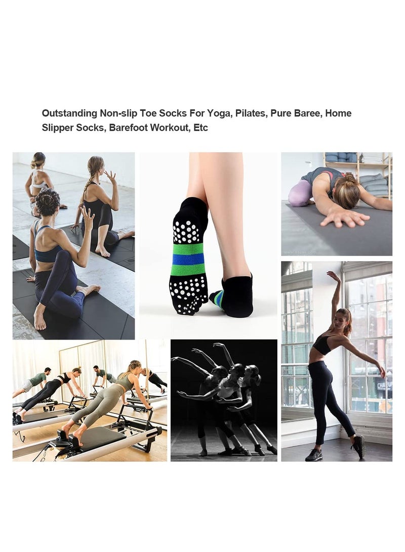 3 Pairs Of Running Yoga Non-Slip Shoes And Socks Women'S Five-Finger Running Socks With Grip
