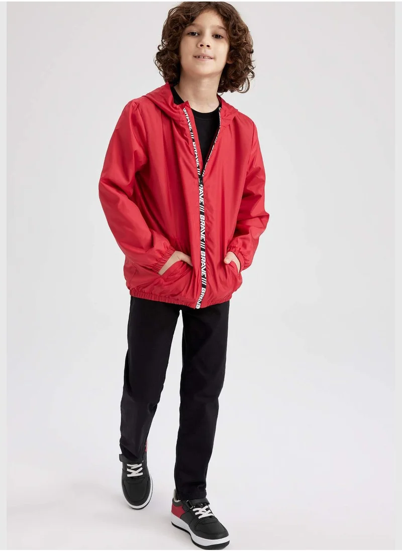 DeFacto Boy Hooded Long Sleeve Raincoat