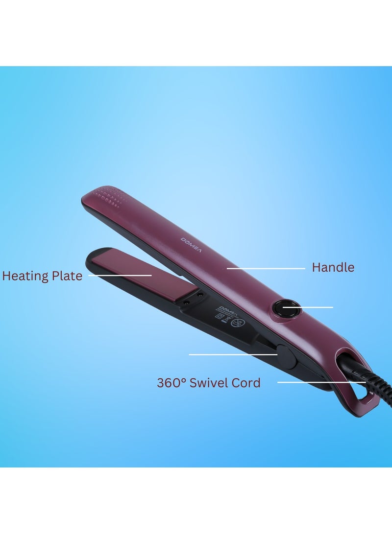 DOMEA Ceramic Hair Straightener, 220°C Fast Heating, 360° Swivel Cable, One-Touch ON/OFF, Ionic Technology, Salon-Quality Styling for Straight, Wavy, Thin & Fine Hair - Image 5