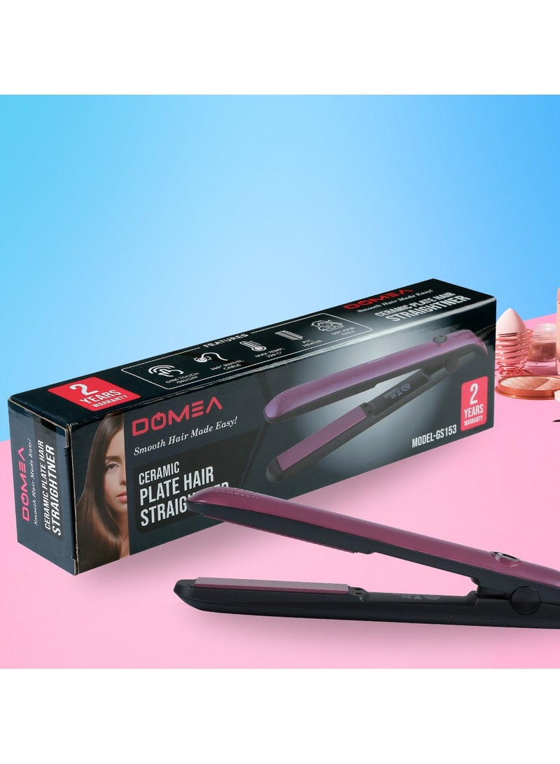 DOMEA Ceramic Hair Straightener, 220°C Fast Heating, 360° Swivel Cable, One-Touch ON/OFF, Ionic Technology, Salon-Quality Styling for Straight, Wavy, Thin & Fine Hair - Image 4
