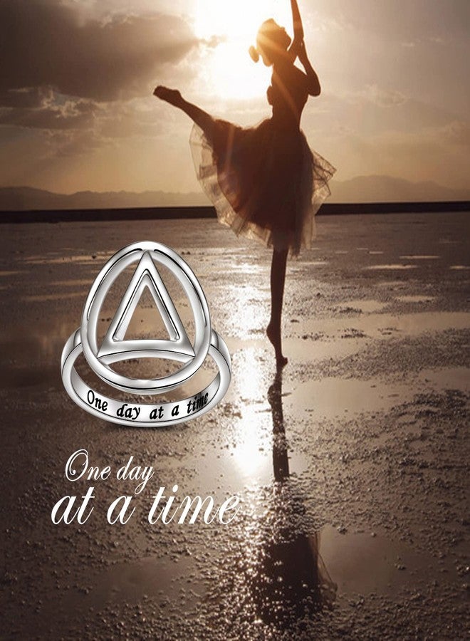 DAOCHONG Sobriety Rings for Women Sterling Silver AA Alcoholics Anonymous Ring Open Circle Karma Ring for Women Size 8 - Image 5