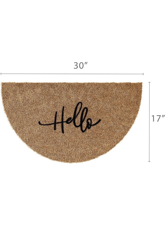BARNYARD DESIGNS 'Hello' Doormat Welcome Mat, Outdoor Mat, Large Front Door Mat Indoor Entrance Mat, Back Door Mat Outdoor Entrance, Front Porch Rug, Cute Farmhouse Home Spring Fall, 30X17, Brown  - Image 1