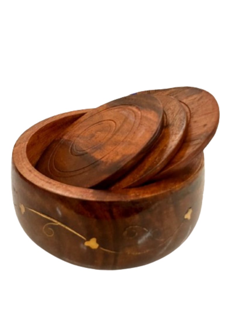 6 Piece Round Coaster with Holder  - Image 2