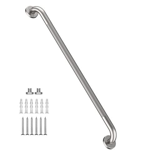 36 Inch Anti Slip Shower Grab Bar Munzong Satin Brushed Nickel Bathroom Grab Bar Knurled Bathroom Balance BarSafety Hand Rail Support Handicap Elderly Injury Senior Assist Bath Handle