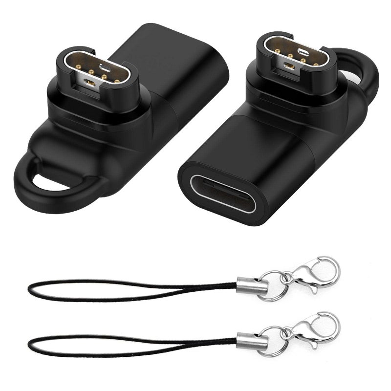 Abanen 2-Pack USB-C Female to for Garmin Watch Charger Connector Male Adapter, Type C to Charging Adapter for Instinct 2 3 E/Fenix 8/6/7X/7/6X/Venu 2 Plus/epix/Forerunner 965 255 - Image 1