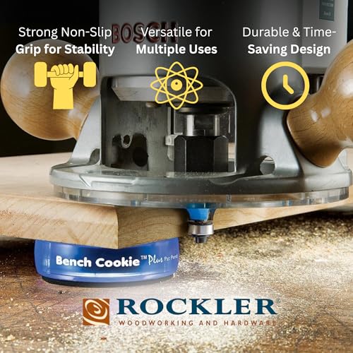 Rockler Work Bench Cookies Plus Work Grippers (4 Pack) – Rockler Bench Cookies Protect Workpiece from Scratches and Benchtop Debris - Woodworking Kit for Most Average-Sized Panels - Image 3