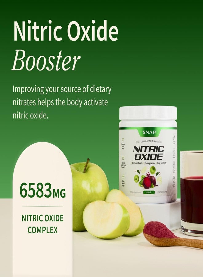 Snap Supplements Organic Beet Root Powder Nitric Oxide Supplement for Men & Women, Red Spinach & Pomegranate, Supports Healthy Energy & Blood Pressure Already in Normal Range, 30 Servings, Apple - Image 2
