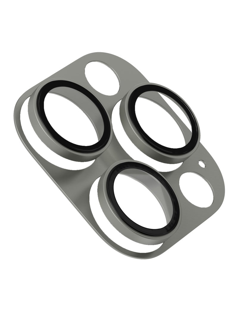 LEVELO iPhone 16 Pro/Pro Max Trio Pro Camera Lens Protector / Crystal Clear Glass with Aluminum alloy Frame Camera Lens Cover / Lensless Feel / Easy Snap On / Anti Scratch Camera Protector - Titanium - Image 1