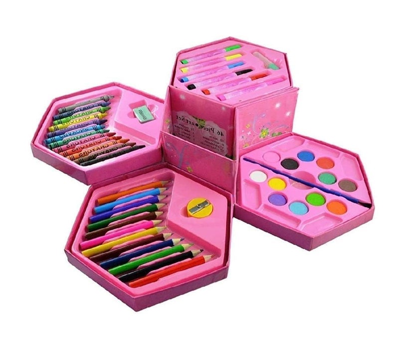 PANSHUB Art SetColors Box Color PencilCrayonsWater ColorSketch Pens Set Of 46 Pieces For Boys And Kids Best Birthday GiftReturn GiftMulticolor Pack of 1 - Image 1