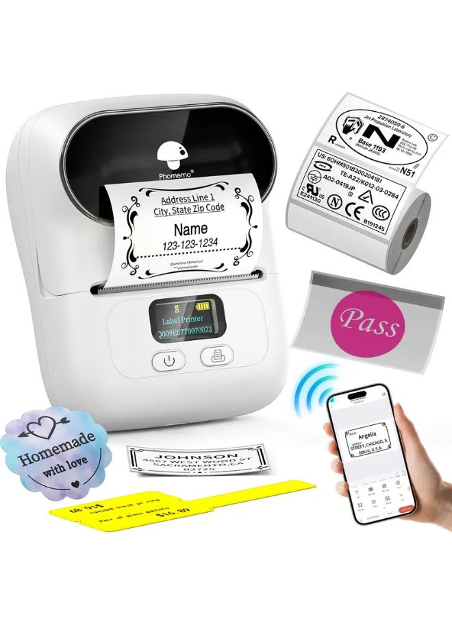 phomemo M110 Label Maker Portable Bluetooth ,Thermal Label Maker Printer Inkless Printing for Labels, Stickers, Images, QR Codes, Compatible with Android & iOS System - Image 1