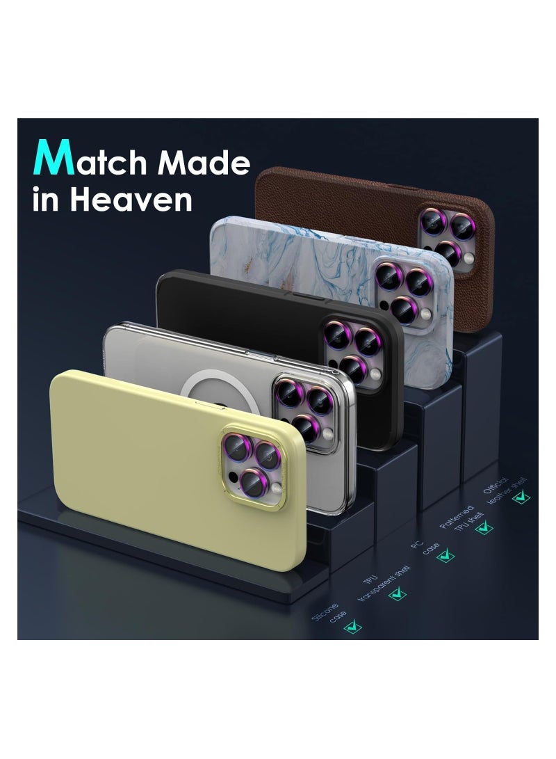 Compatible with iPhone 15 Pro Max with Integrated Camera Lens Protection, [Seamless Work with Magsafe] [Metallic Glossy Soft Bumper], Diamond Clear Stylish Case (Blue Titanium) - Image 4