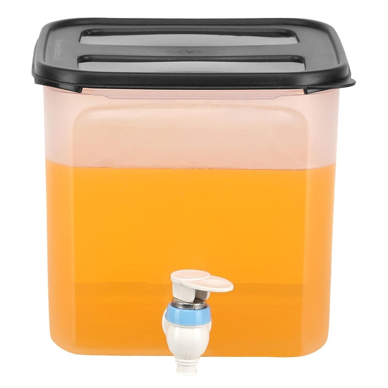 Cutting EDGE Cutting EDGE Dispenser Jar for Juice Drinks Water and Beverages at Picnic Office Restaurant with SpigotFaucet Square Shape Container Best for Outdoor45L Capacity with Black Lid White Tap  - Image 1
