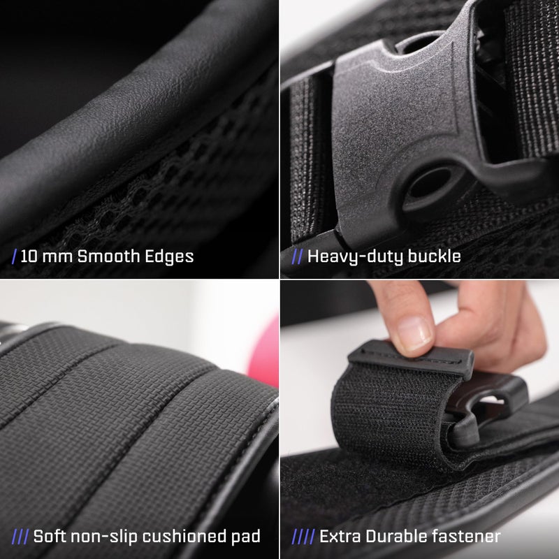 FIGHTECH Exercise Hip Thrust Belt with Slip-Resistant Padding - Easy to Use with Dumbbells, Kettlebells, or Plates - Protects Your Hips for Gym, Home Workouts, or On the Go (Black) - Image 3