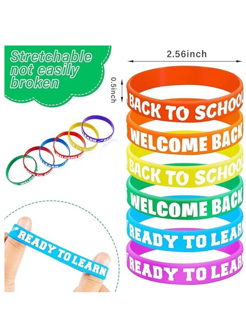 DAILYCHIC 60 Pcs Back to School Wristbands,Silicone Color First Day of School Rewards Bracelets for Kids,School Classroom Party Supplies - Image 3
