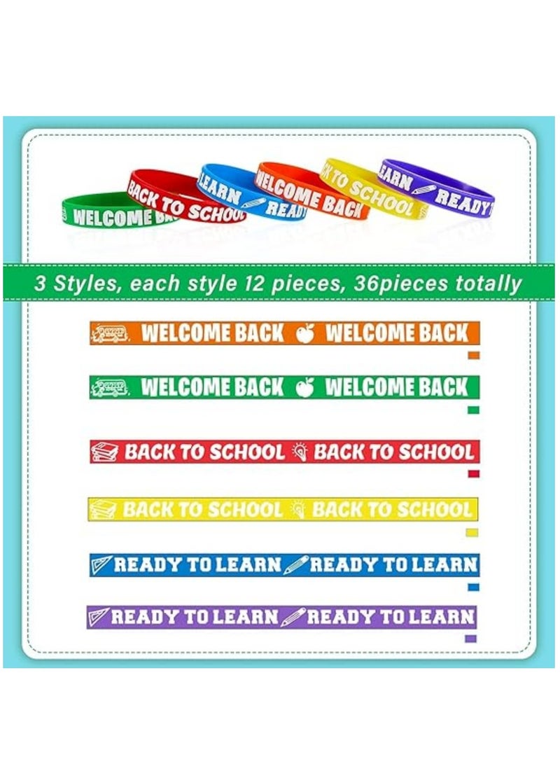 DAILYCHIC 60 Pcs Back to School Wristbands,Silicone Color First Day of School Rewards Bracelets for Kids,School Classroom Party Supplies - Image 4