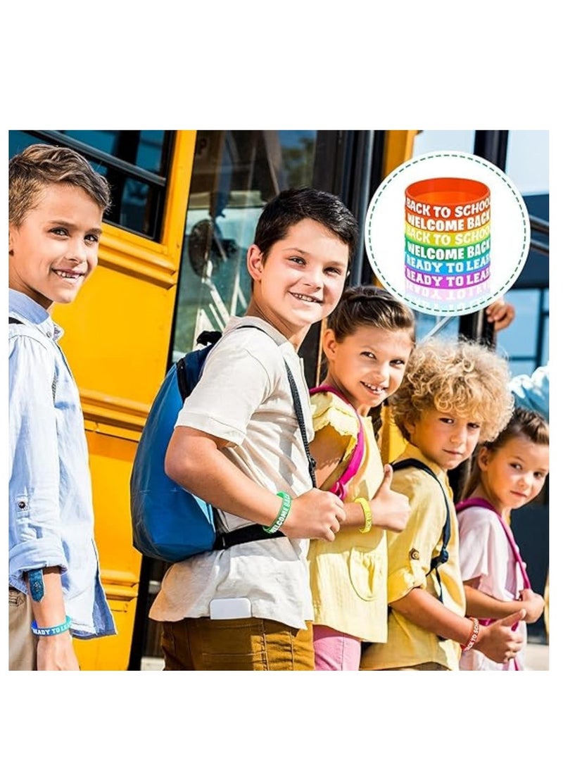 DAILYCHIC 60 Pcs Back to School Wristbands,Silicone Color First Day of School Rewards Bracelets for Kids,School Classroom Party Supplies - Image 5