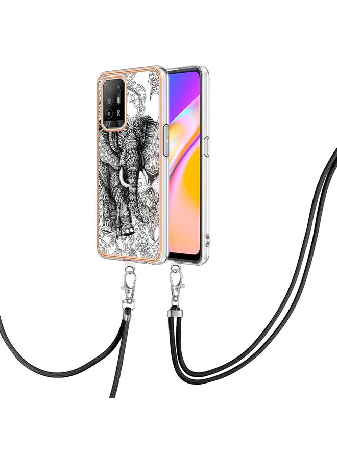 اس-توب جراب لهاتف OPPO A94 5G / A95 5G مطلي بالكهرباء IMD مزدوج الجانب مع حبل - Image 1