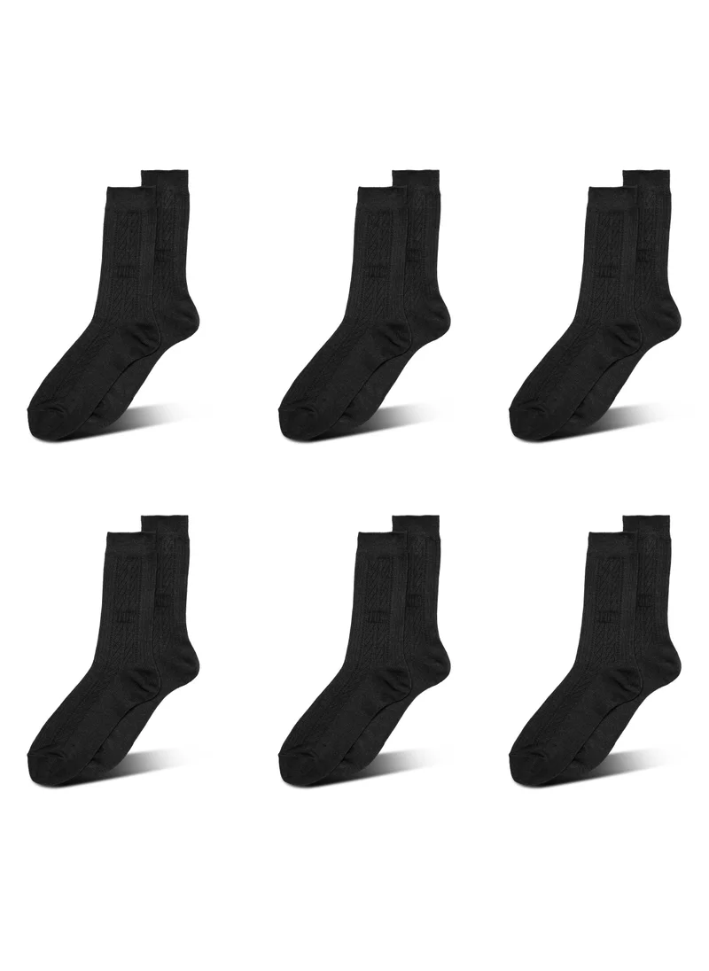 AMPM MEN'S FORMAL SOCKS (PACK OF 6) - GREY