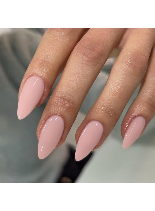 JOSQUEWNN 24pcs Press On False Nails,Long Almond-Shaped Nails With a Sheer Nude Finish,Nails For Effortless Style And Sophisticated Look, Acrylic Nails With Glue Kit. - Image 3