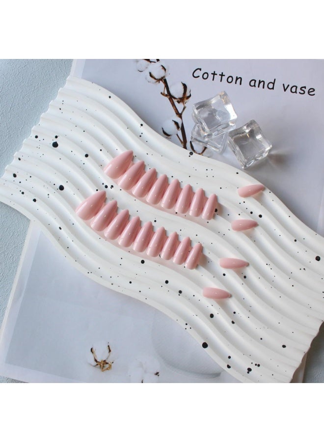 JOSQUEWNN 24pcs Press On False Nails,Long Almond-Shaped Nails With a Sheer Nude Finish,Nails For Effortless Style And Sophisticated Look, Acrylic Nails With Glue Kit. - Image 5