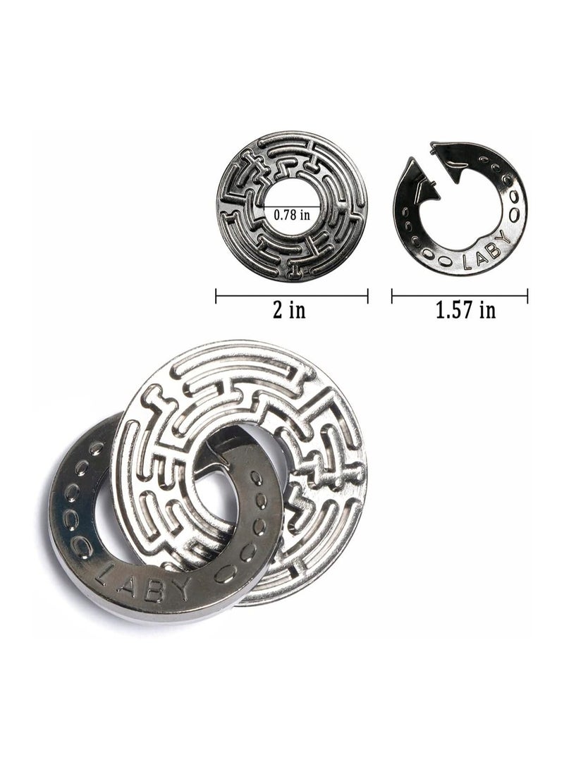 GROWSTEADY ألغاز تحفيز الدماغ 3 قطع من ألعاب ألغاز معدنية مصبوبة ألعاب ألغاز ثلاثية الأبعاد صعبة للغاية للكبار - Image 4