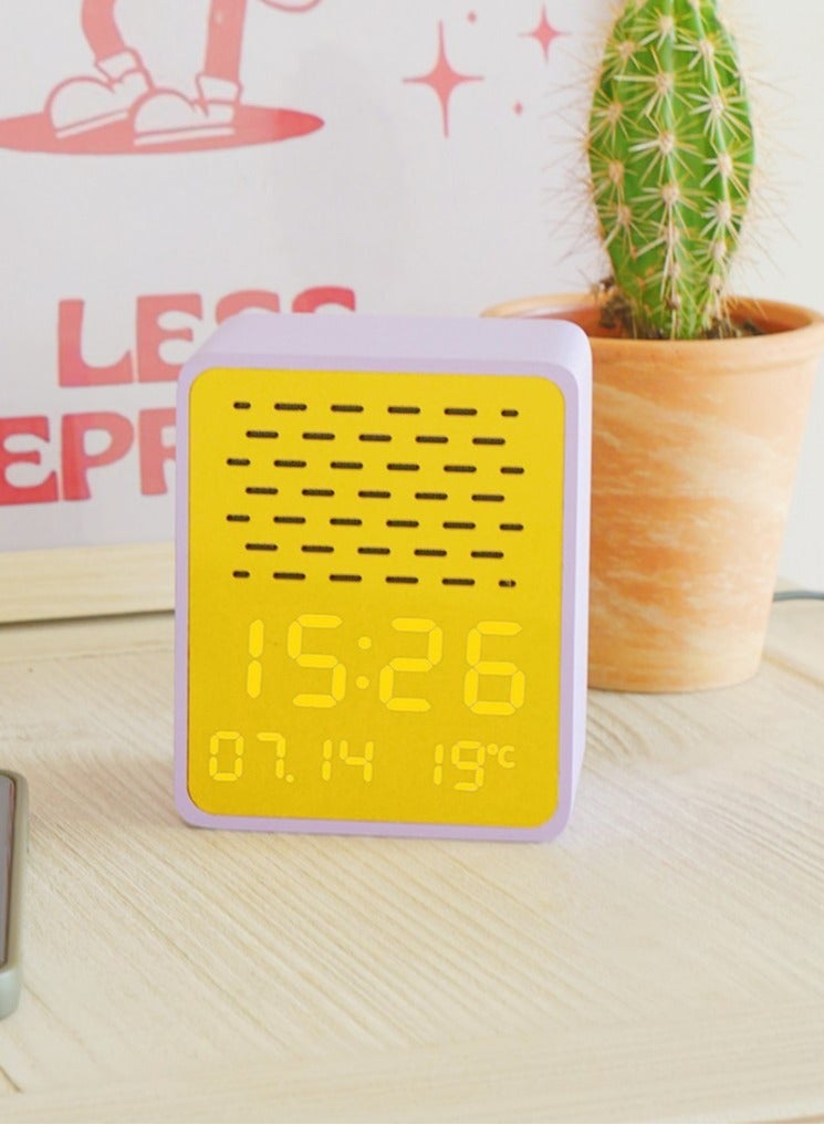 Steepletone Rise Play Digital Alarm Clock Bluetooth Speaker Customizable Display Temperature Reading Home Decor - Image 1