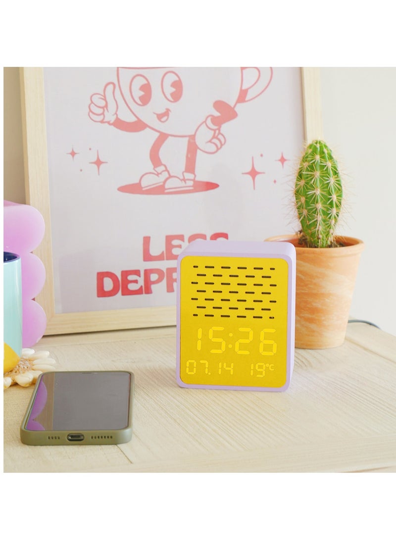 Steepletone Rise Play Digital Alarm Clock Bluetooth Speaker Customizable Display Temperature Reading Home Decor - Image 2