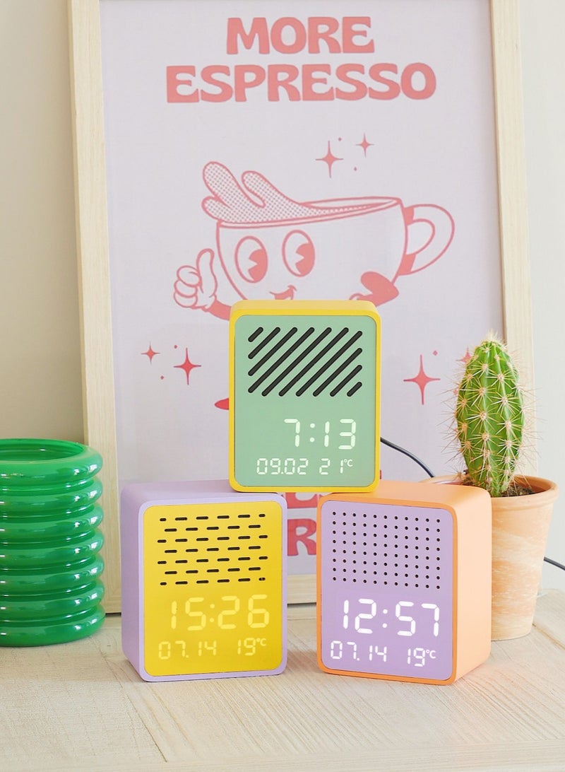 Steepletone Rise Play Digital Alarm Clock Bluetooth Speaker Customizable Display Temperature Reading Home Decor - Image 3