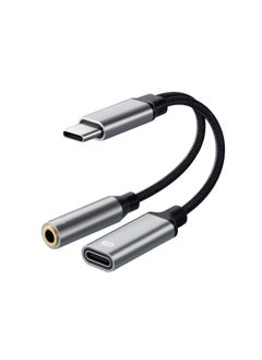 Generic Type C To 3.5 Headset Charging 2-in -1 Adapter For Iphone 15 TYPE-C Phone Adapter-Color:10W（C+3.5)  - Image 1