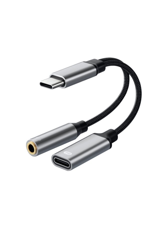 Generic Type C To 3.5 Headset Charging 2-in -1 Adapter For Iphone 15 TYPE-C Phone Adapter-Color:10W（C+3.5)  - Image 1