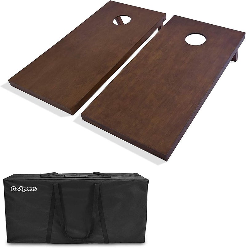 GoSports GoSports 4x2 Regulation Size Wooden Cornhole Boards Set with Dark Brown Varnish  Includes Carrying Case and Bean Bags Choose Your Colors Over 100 Color Combinations  - Image 1