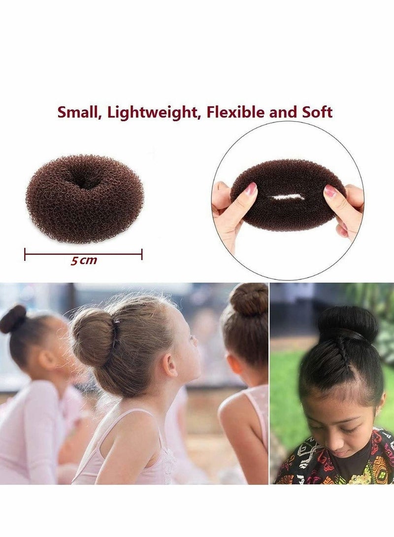 Y&D 6 Pcs Extra Small Hair Bun Maker for Kids, Nylon Donut Sock Form Girls Mini Doughnut Shaper Short and Thin Size - Image 2