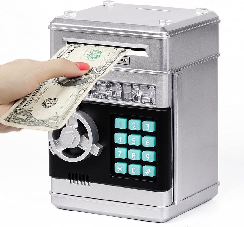 Refasy Piggy Bank Cash Coin Can ATM Bank Electronic Coin Money Bank for Kids Age 3-12, Money Savings Box Mini ATM Coin Bank Toys Gifts for 3 4 5 6 7 8 9 10 11 12 Year Old Boys Girls - Image 1