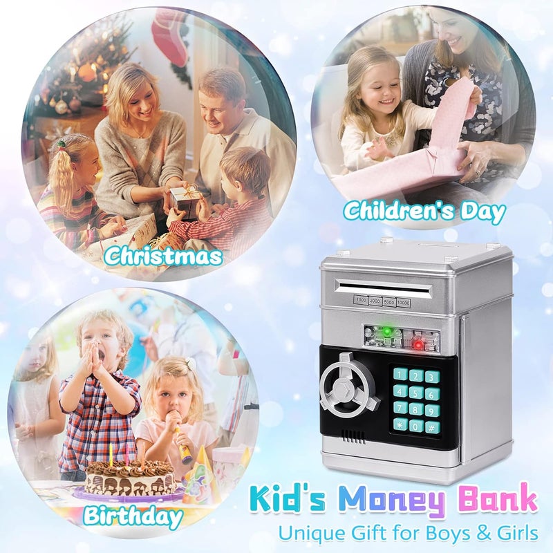 Refasy Piggy Bank Cash Coin Can ATM Bank Electronic Coin Money Bank for Kids Age 3-12, Money Savings Box Mini ATM Coin Bank Toys Gifts for 3 4 5 6 7 8 9 10 11 12 Year Old Boys Girls - Image 5