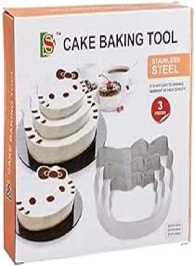 Cat Cake Mold - 3 Pieces, Stainless Steel .Stainless Steel Cake Shapes (Smart Home)