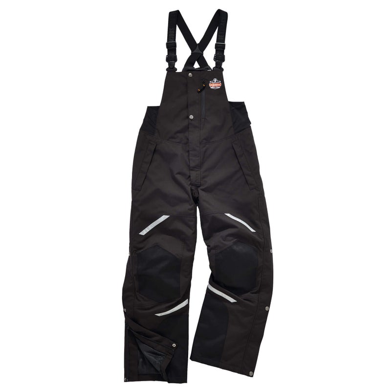 Ergodyne NFerno 6471 Heavy Duty Insulated Bib Overalls Winter Workwear 3M Thinsulate Removable KneeShin Pads Black Medium