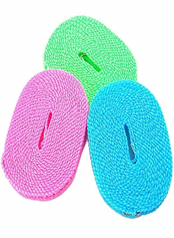 Decorcrafts 5 Meters Windproof Anti-Slip Clothes Washing Line Drying Nylon Rope with Hooks (Color May Vary) - Image 1