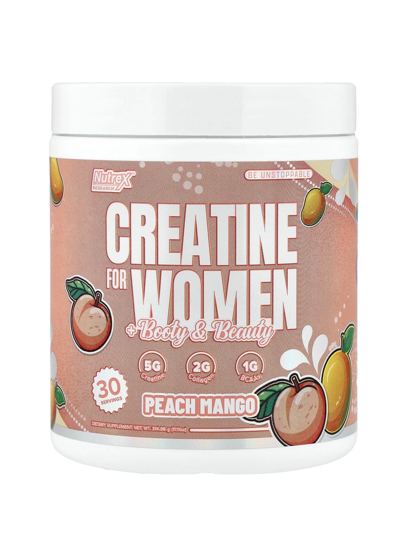 Nutrex Research Creatine for Women + Booty & Beauty, Peach Mango, 11.11 oz (314.98 g) - Image 1