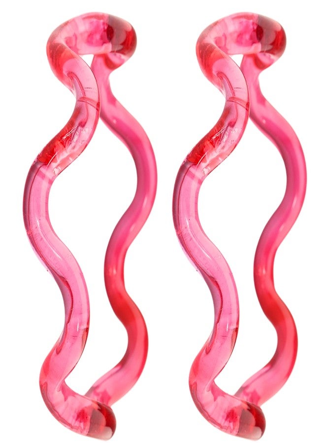 NMII ZigZag Crystal Glass Bangles Spiral Kada Set For Women & Girls | Bangles For Women Glass Kangan Set | Magenta Glass Bangles | Trendy Stylish Spiral Twisted Design Kada Bangle-(GK48-Magenta-2.2) - Image 1