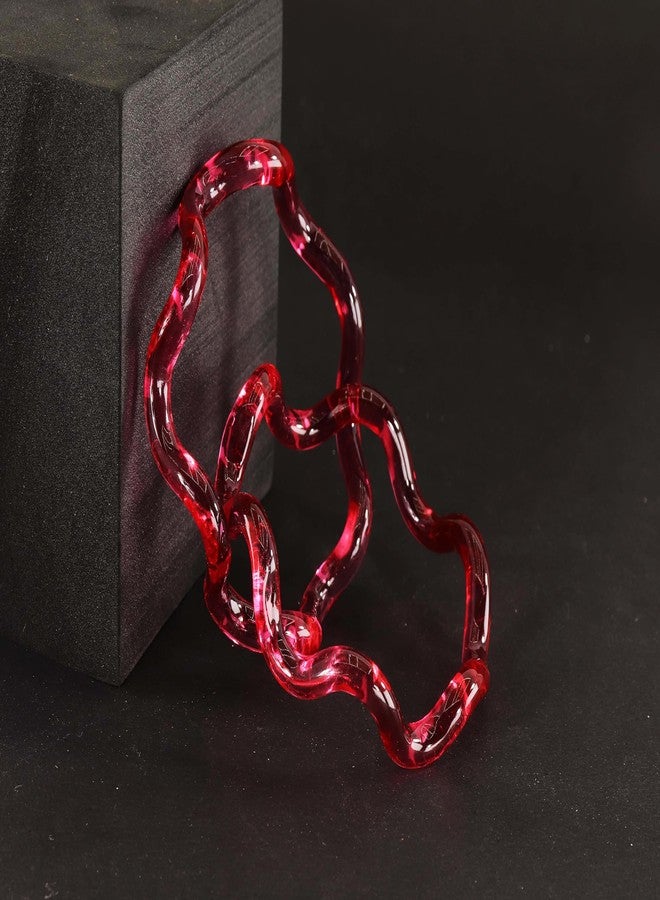 NMII ZigZag Crystal Glass Bangles Spiral Kada Set For Women & Girls | Bangles For Women Glass Kangan Set | Magenta Glass Bangles | Trendy Stylish Spiral Twisted Design Kada Bangle-(GK48-Magenta-2.2) - Image 4