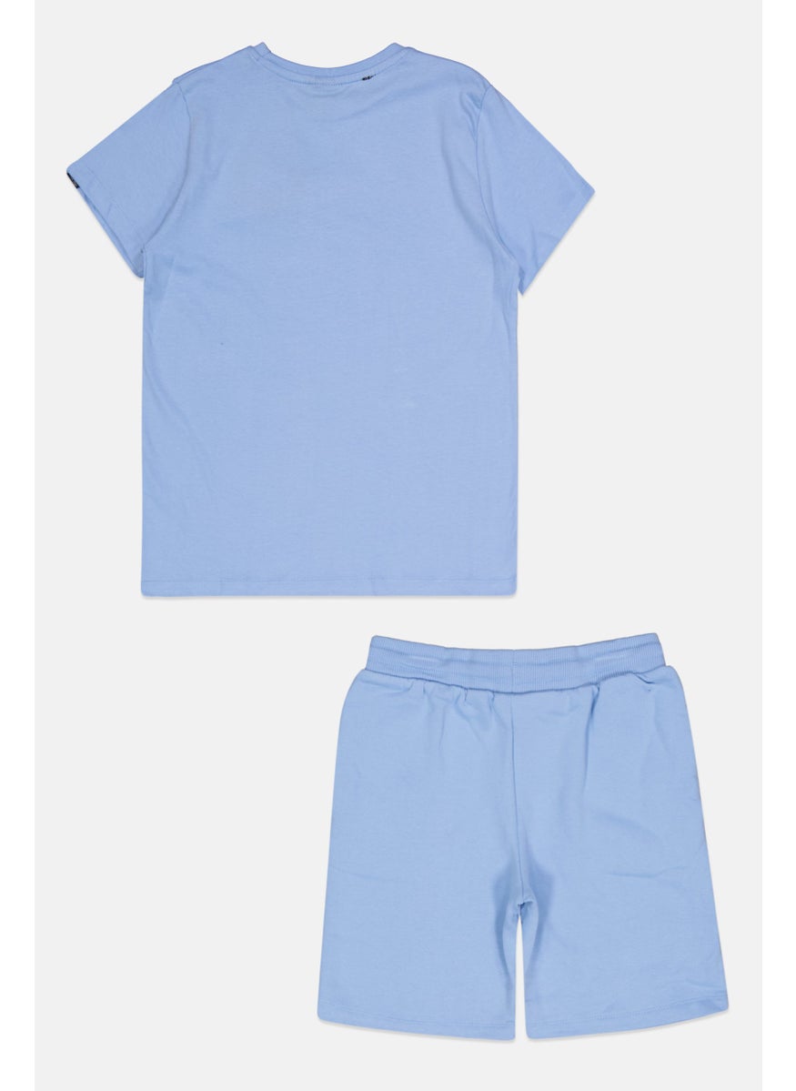 Ellesse - Kids Boy 2 Pieces Brand Logo T-Shirt And Short, Light Blue - Image 1