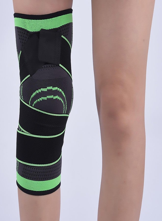 ZETO Unisex Knee Cap | Knee Pain Relief | Knee Support Exercise | Knee Brace for Painful Knees | Knee-Dancing Ice Hockey Kids Knee Support with Guard Protector Knee Pads for Cycling (BLACK GREEN) - Image 2