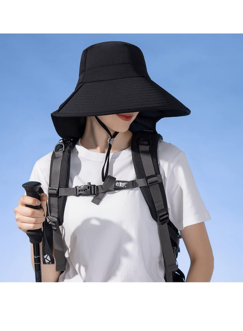 Excefore Women Large Brim Sun Hat with Neck Flap, Men Quick Dry Hiking Fishing Safari Hat UPF 50+ - Image 3